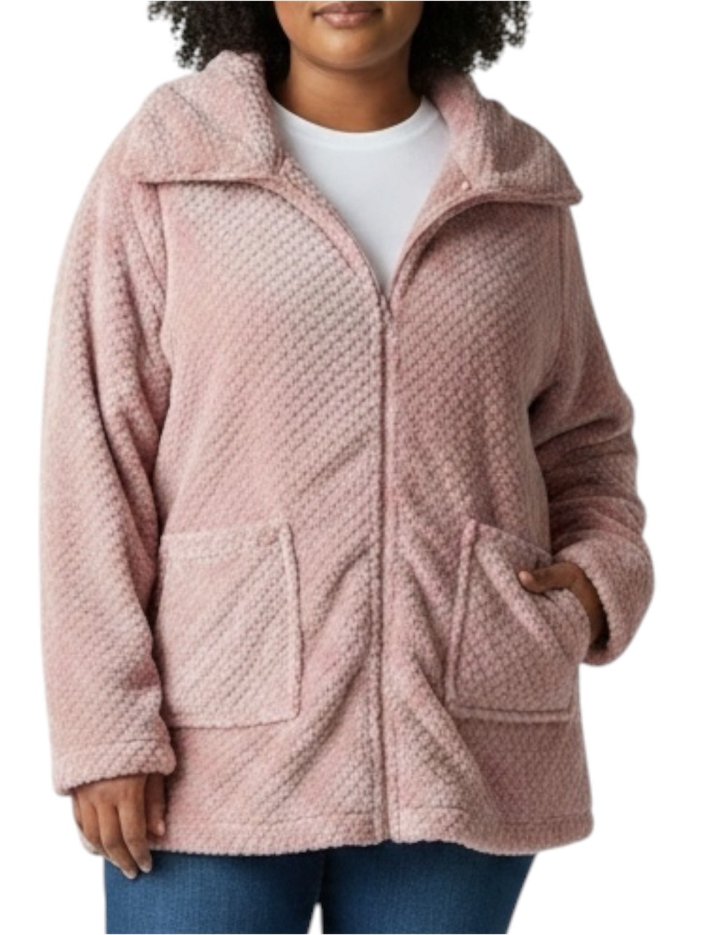 PEACE LOVE & DREAMS Lightweight Textured Jacket in Dusty Pink Size 3X — NWT